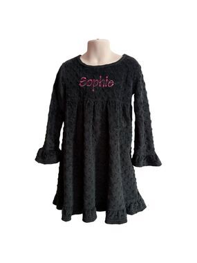 Smockadot Kids Monogram Sophie Black Fleece Dress Size 4T